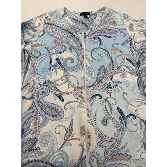 Miss Elaine Women's 3/4-Sleeve Paisley-Print Zipper Robe Size Large - Picture 5 of 9